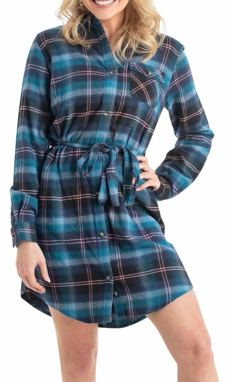 Pacific Navy Plaid  Women's Legendary Whitetails  Flannel Dress